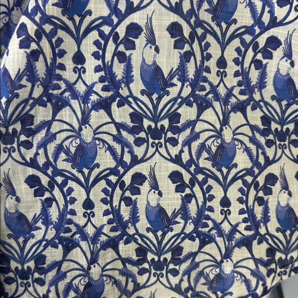 NEW Anthropologie Maeve Cockatoo Bird Blouse Button Front Shirt Balloon Sleeve M - Picture 5 of 16